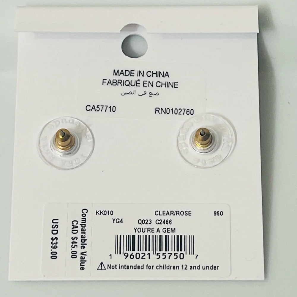 🛍️NWT Kate Spade Rose Gold Triangle Gem Earrings